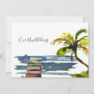 Waterfront Dock Palm Tree New Address Announcement