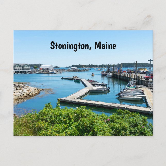 Waterfront in Stonington, Maine Postcard (Front)