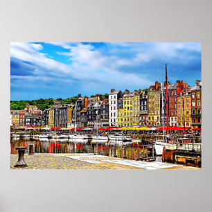 Waterfront of Honfleur harbour in Normandy, France Poster
