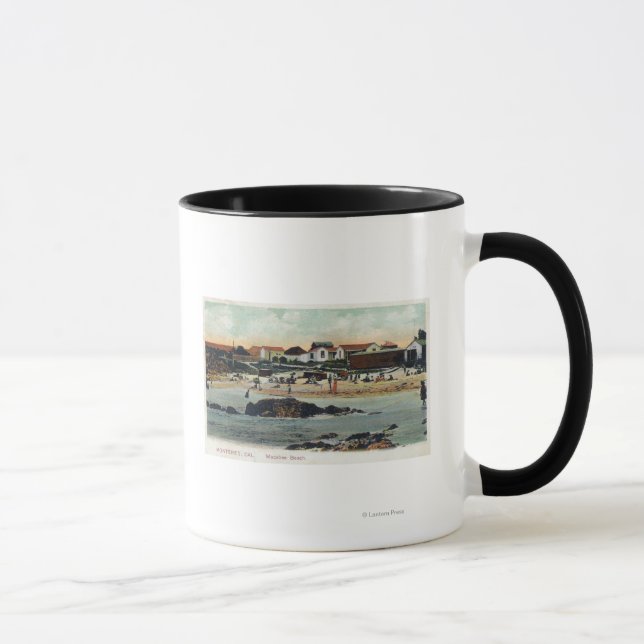 Waterfront View of Macabee BeachMonterey, CA Mug (Right)