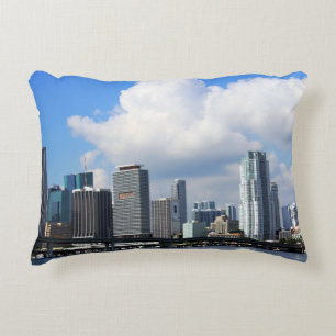 Waterfront view of Miami Decorative Pillow