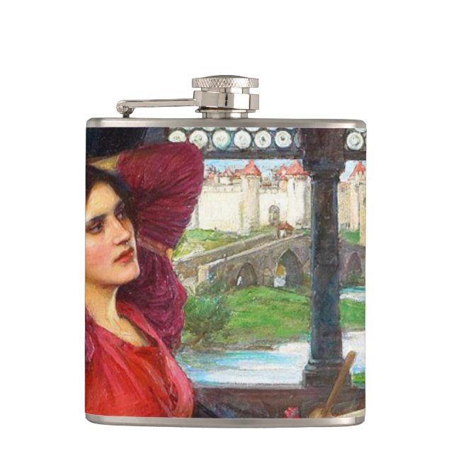 Waterhouse I Am Half-Sick of Shadows Hip Flask (Front)