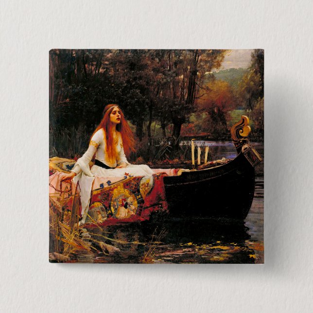 Waterhouse Lady of Shalott 2 Inch Square Button (Front)