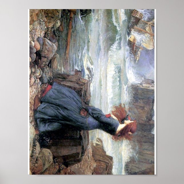 Waterhouse Miranda Woman Sea Ship Poster (Front)
