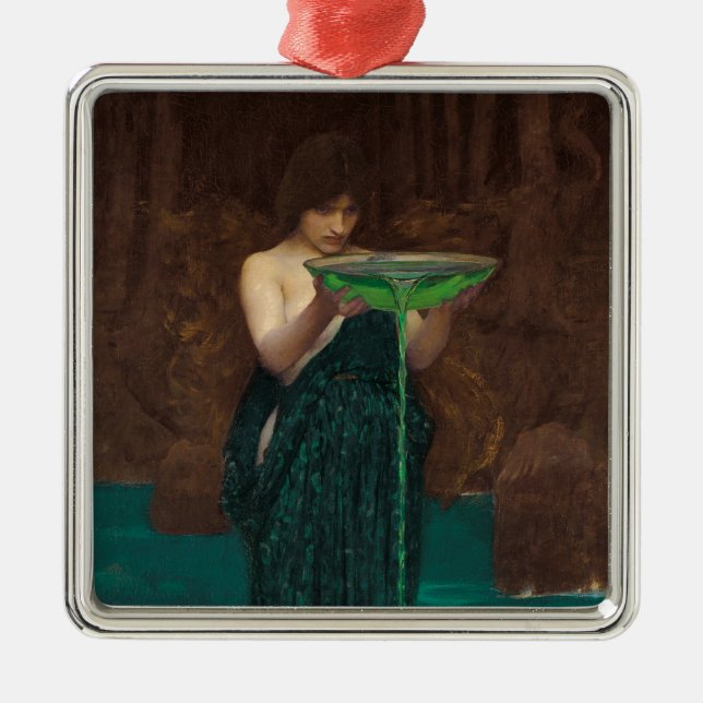 Waterhouse Pre-Raphaelite Circe Invidiosa Metal Ornament (Front)