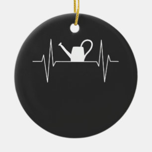 Watering Can Gardener Heartbeat Ceramic Ornament