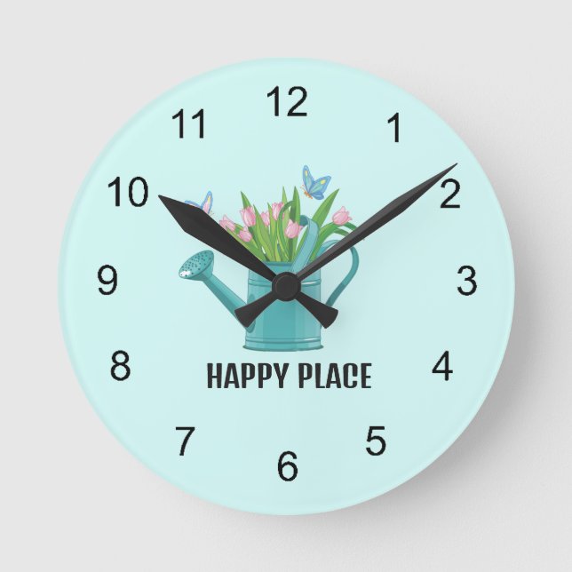 Watering Can Gardening Design Wall Clock (Front)