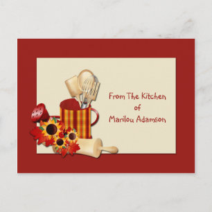 Watering Can Kitchen Utensils Recipe Cards