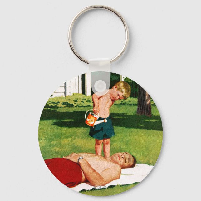 Watering Father Keychain (Front)