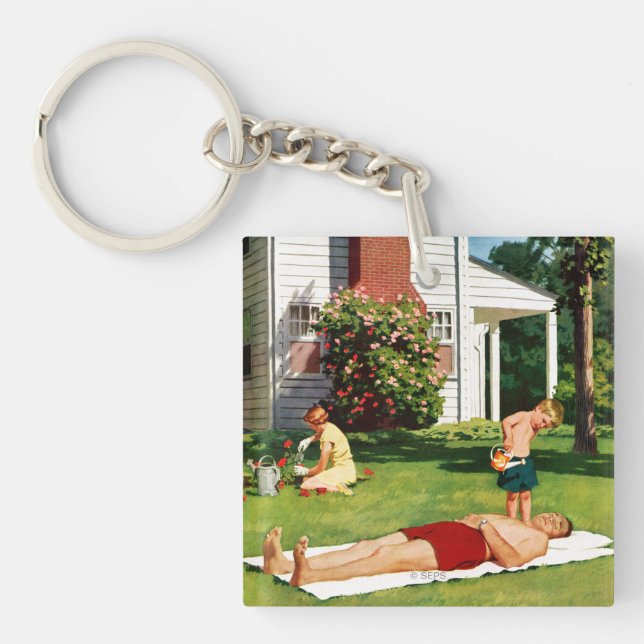 Watering Father Keychain (Front)