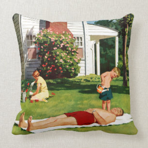 Watering Father Throw Pillow