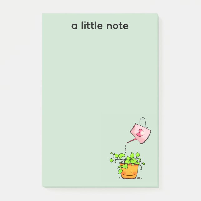 Watering Love, Happy Houseplant Post-it Notes (Front)