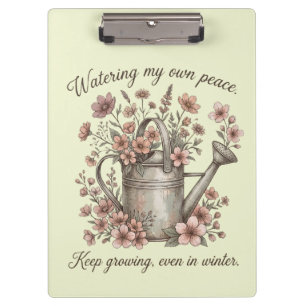 Watering My Own Peace Vintage Floral Botanical Clipboard