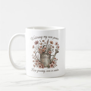 Watering My Own Peace Vintage Floral Botanical Coffee Mug