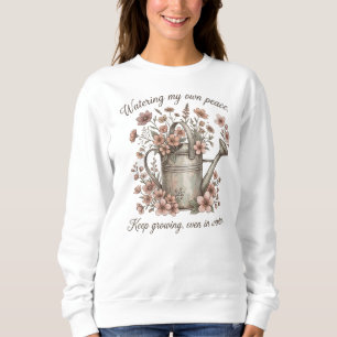 Watering My Own Peace Vintage Floral Botanical Sweatshirt