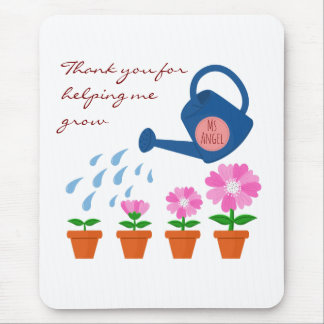 Watering the Flower Plant Grow Thank You Teacher Mouse Pad