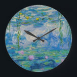 Waterlilies, 1916-1919 by Claude Monet Large Clock<br><div class="desc">Claude Monet - Waterlilies,  1916-1919. Oscar-Claude Monet (1840-1926) was a French painter and founder of impressionist painting who is seen as a key precursor to modernism,  especially in his attempts to paint nature as he perceived it.</div>