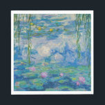 Waterlilies, 1916-1919 by Claude Monet Napkin<br><div class="desc">Claude Monet - Waterlilies,  1916-1919. Oscar-Claude Monet (1840-1926) was a French painter and founder of impressionist painting who is seen as a key precursor to modernism,  especially in his attempts to paint nature as he perceived it.</div>