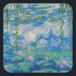 Waterlilies, 1916-1919 by Claude Monet Square Sticker<br><div class="desc">Claude Monet - Waterlilies,  1916-1919. Oscar-Claude Monet (1840-1926) was a French painter and founder of impressionist painting who is seen as a key precursor to modernism,  especially in his attempts to paint nature as he perceived it.</div>