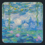 Waterlilies, 1916-1919 by Claude Monet Square Sticker<br><div class="desc">Claude Monet - Waterlilies, 1916-1919. Oscar-Claude Monet (1840-1926) was a French painter and founder of impressionist painting who is seen as a key precursor to modernism, especially in his attempts to paint nature as he perceived it.</div>