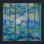 Waterlilies, 1916-1919 by Claude Monet Triptych<br><div class="desc">Claude Monet - Waterlilies,  1916-1919. Oscar-Claude Monet (1840-1926) was a French painter and founder of impressionist painting who is seen as a key precursor to modernism,  especially in his attempts to paint nature as he perceived it.</div>