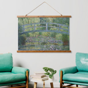 Waterlilies and Japanese Footbridge  Hanging Tapestry