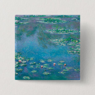 Waterlilies by Claude Monet Fine Art Painting 2 Inch Square Button