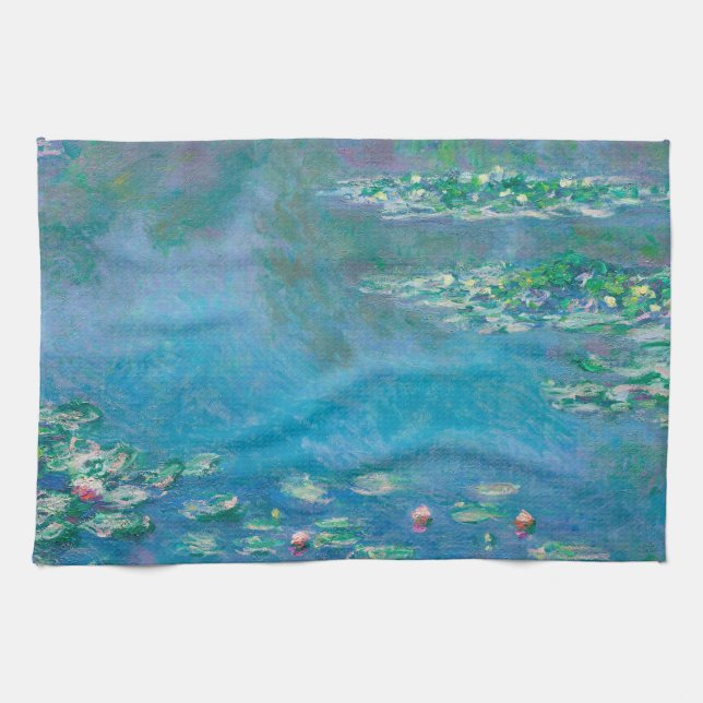 Waterlilies by Claude Monet Fine Art Painting Kitchen Towel (Horizontal)