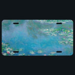 Waterlilies by Claude Monet Fine Art Painting License Plate<br><div class="desc">Beautiful masterpiece by Claude Monet - Water Lilies from his garden at Giverny,  France. One of the most famous fine art paintings in art history and a beautiful example of impressionism. This is truly a wonderful artwork and a great gift for art lover.</div>