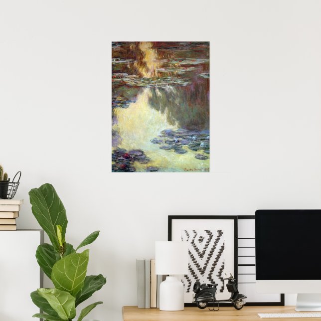 Waterlilies by Claude Monet, Vintage Fine Art Poster (Home Office)