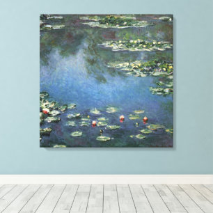 Waterlilies by Claude Monet, Vintage Flowers Canvas Print