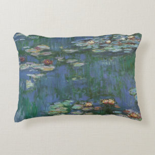Waterlilies by Claude Monet, Vintage Flowers Decorative Pillow