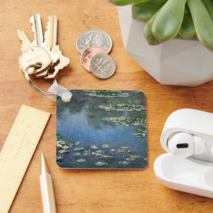 Waterlilies by Claude Monet, Vintage Flowers Keychain