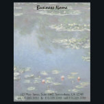 Waterlilies by Claude Monet, Vintage Flowers Letterhead<br><div class="desc">Water Lilies (1906) by Claude Monet is a vintage impressionism fine art landscape floral painting. It is one of many variations of water lily paintings that Monet painted in his flower garden in Giverny, France. Waterlily flowers in a spring season pond. About the artist: Claude Monet (1840-1926) was a founder...</div>
