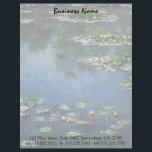 Waterlilies by Claude Monet, Vintage Flowers Letterhead<br><div class="desc">Water Lilies (1906) by Claude Monet is a vintage impressionism fine art landscape floral painting. It is one of many variations of water lily paintings that Monet painted in his flower garden in Giverny, France. Waterlily flowers in a spring season pond. About the artist: Claude Monet (1840-1926) was a founder...</div>