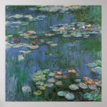 Waterlilies by Claude Monet, Vintage Flowers Poster<br><div class="desc">Waterlilies (1916) by Claude Monet. Water Lilies is a vintage impressionism fine art floral painting. Monet's spring season flower garden in Giverny, France. This landscape is one of many variations of water lily paintings that Monet painted by his pond. About the artist: Claude Monet (1840-1926) was a founder of the...</div>
