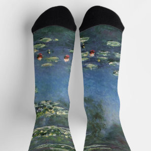 Waterlilies by Claude Monet, Vintage Flowers Socks