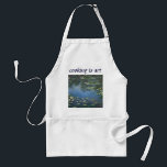Waterlilies by Claude Monet, Vintage Flowers Standard Apron<br><div class="desc">Water Lilies (1906) by Claude Monet is a vintage impressionism fine art landscape floral painting. It is one of many variations of water lily paintings that Monet painted in his flower garden in Giverny, France. Waterlily flowers in a spring season pond. About the artist: Claude Monet (1840-1926) was a founder...</div>