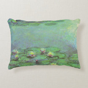 Waterlilies by Claude Monet, Vintage Impressionism Accent Pillow
