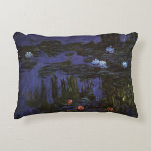 Waterlilies by Claude Monet, Vintage Impressionism Accent Pillow