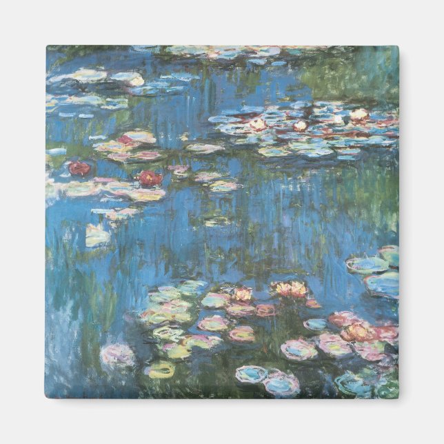 Waterlilies by Claude Monet, Vintage Impressionism Magnet (Front)