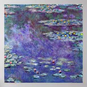 Waterlilies by Claude Monet, Vintage Impressionism Poster