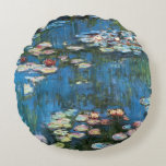 Waterlilies by Claude Monet, Vintage Impressionism Round Pillow<br><div class="desc">Waterlilies (1914) by Claude Monet is a vintage impressionist fine art nature painting. One of many variations of water lily floral paintings that Monet painted by the pond in his flower garden in Giverny, France. About the artist: Claude Monet (1840-1926) was a founder of the French impressionist painting movement with...</div>