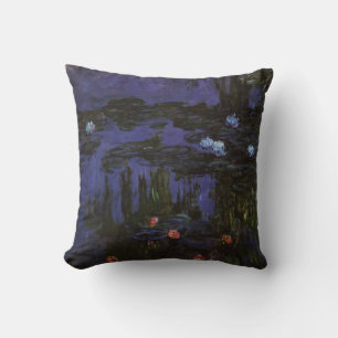 Waterlilies by Claude Monet, Vintage Impressionism Throw Pillow
