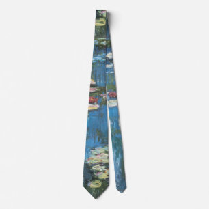 Waterlilies by Claude Monet, Vintage Impressionism Tie