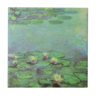 Waterlilies by Claude Monet, Vintage Impressionism Tile