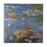Waterlilies by Claude Monet, Vintage Nature Art Tile<br><div class="desc">Waterlilies by Claude Monet is a vintage impressionism fine art nature painting featuring waterlily flowers in a pond in Monet's garden at his home in Giverny, France. Beautiful flowers are floating in the water and the reflection of green weeping willow trees. Claude Monet enjoyed painting "en plein air" or "in...</div>