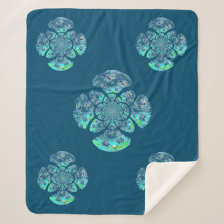 Waterlily Dragonfly Nature Pattern Sherpa Blanket