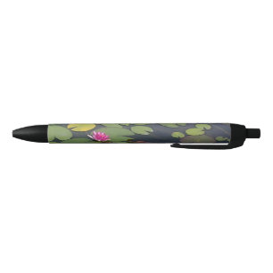 Waterlily Garden Pond Painting Black Ink Pen