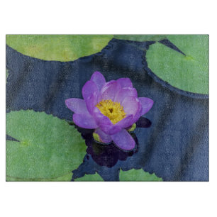 Waterlily glass cutting board